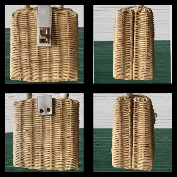 Mini Straw / Rattan Bag with Pearl Handle by Antik Kraft - Picture 5 of 16